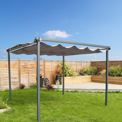 Charles Bentley 3M x 3M Premium Canopy Gazebo Awning Shade - Grey - 3