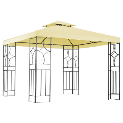 Charles Bentley 3Mx3M Steel Art Outdoor Gazebo Luxury Metal Frame Marquee Cream