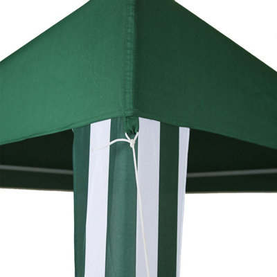 Charles Bentley 3x3m Polyester Gazebo Green/Stripe Showerproof