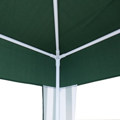 Charles Bentley 3x3m Polyester Gazebo Green/Stripe Showerproof - 4