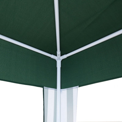 Charles Bentley 3x3m Polyester Gazebo Green/Stripe Showerproof