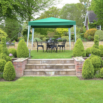 Charles Bentley 3x3m Polyester Gazebo Green/Stripe Showerproof - 6