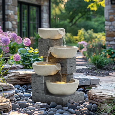 Charles Bentley 4 Tier Cascading Water Feature DIY at B Q