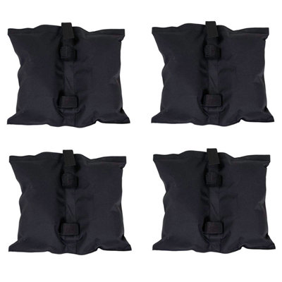 Charles Bentley 4pc Gazebo Leg Weight Bags Black 300D Polyester with PVC Coating