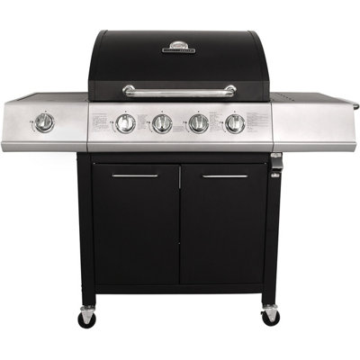 Charles Bentley 5 Burner Premium Gas BBQ  (4 x Burner + 1 Side Burner) - Black - 4