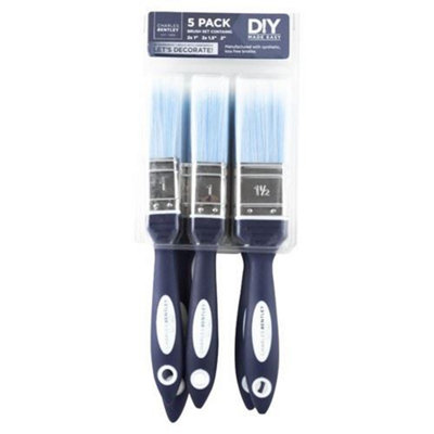 Charles Bentley 660 Synthetic 5 Piece No Loss Flat Paint Brush Set - 1" 1.5" & 2"