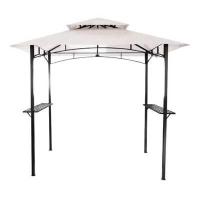 Charles Bentley 8 X 5Ft Steel Grill Gazebo Outdoor Tent Shelter - Cream