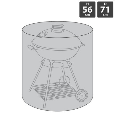 Charles Bentley Bbq Premium Polyester Canvas Black Waterproof Kettle Bbq Cover