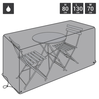 Charles Bentley Bistro Set Waterproof Outdoor Garden Furniture Cover - Black