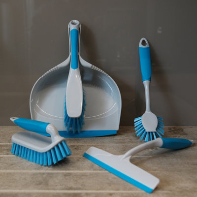 Charles Bentley 'Brights' Kitchen Bundle Dustpan & Brush Washing Up Blue - 6