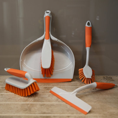 Charles Bentley 'Brights' Kitchen Bundle Dustpan & Brush Washing Up Orange - 6