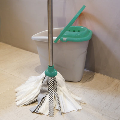 Charles Bentley 'Brights' Microfibre Mop & Bucket Set - Mint Floor Cleaning Set - 4