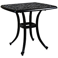 Charles Bentley Cast Aluminium Black Side Table Patio Poolside Garden Furniture