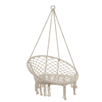 Charles Bentley Cotton Woven Hanging Swing Chair / Hammock in Beige - 6