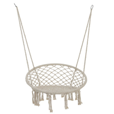 Charles Bentley Cotton Woven Hanging Swing Chair / Hammock in Beige - 5