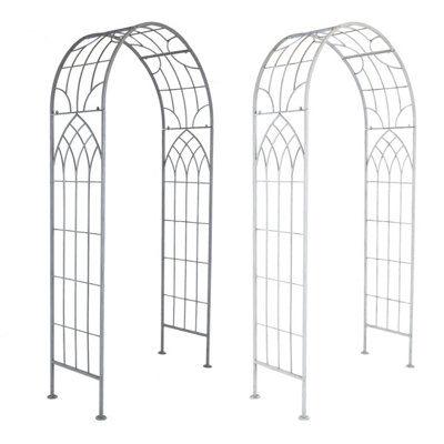 Charles Bentley Decorative Wrought Iron Arch - Antique White - 4