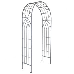 Charles Bentley Decorative Wrought Iron Arch - Grey