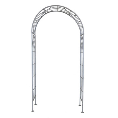 Charles Bentley Decorative Wrought Iron Arch - Grey