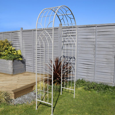 Charles Bentley Decorative Wrought Iron Arch - Grey - 3