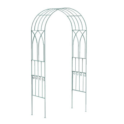 Charles Bentley Decorative Wrought Iron Arch - Sage Green