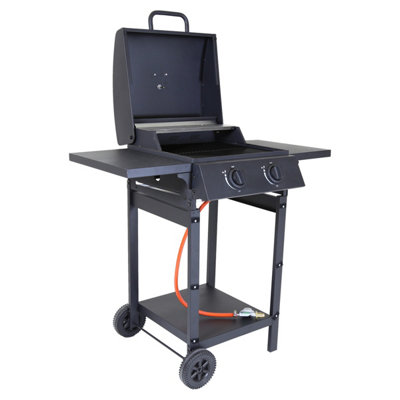 Charles Bentley Deluxe Auto Ignition 2 Burner Gas BBQ Grill Steel Barbecue Black - 8