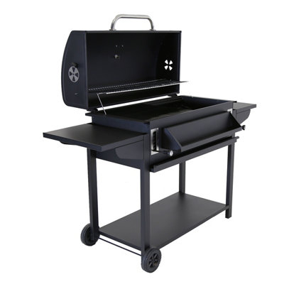 Charles Bentley Deluxe Charcoal BBQ Grill with Chrome Steel Warming Rack