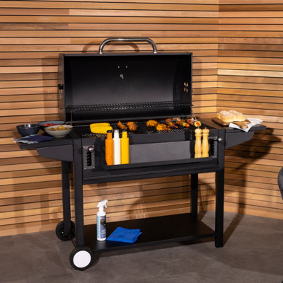 Charles Bentley Deluxe Charcoal BBQ Grill with Chrome Steel Warming Rack - 9