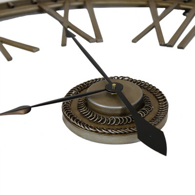 Charles Bentley Extra Large 95cm Outdoor Skeleton Wall Clock Bronze