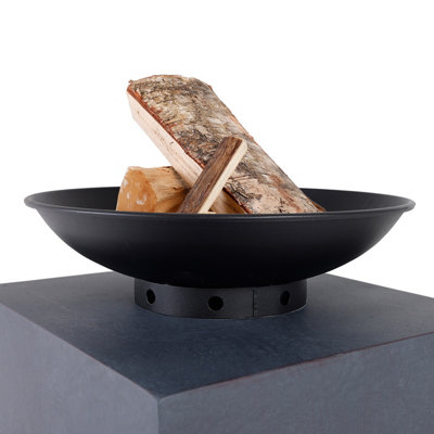 Charles Bentley Fire Pit with Metal Fire Bowl and Square Concrete base - 7