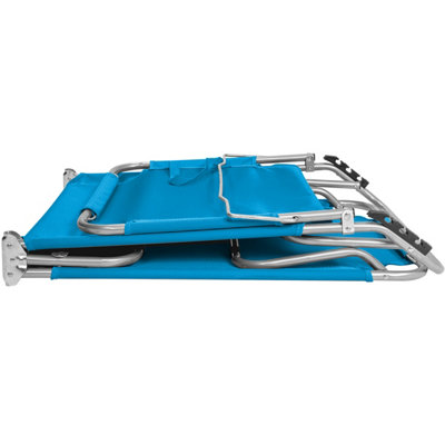 Charles Bentley Folding Sunlounger Teal