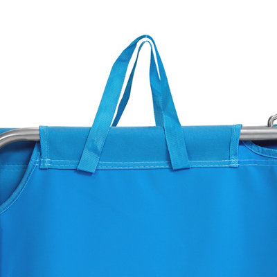 Charles Bentley Folding Sunlounger Teal - 3