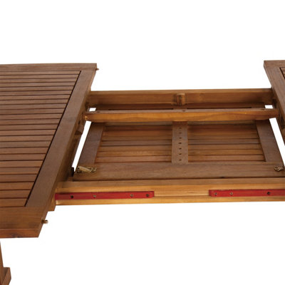 Charles Bentley FSC Acacia Hardwood Furniture Set with Extendable Table & 6 Chai - 6