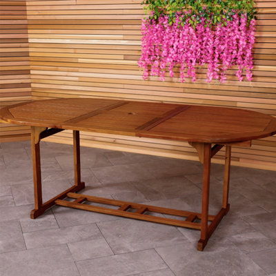 Charles Bentley FSC Acacia Hardwood Oval Extendable Table - 3