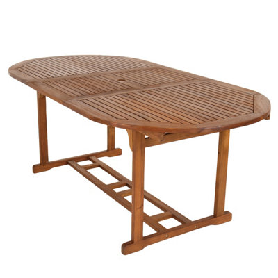 Charles Bentley FSC Acacia Hardwood Oval Extendable Table - 4