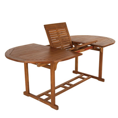 Charles Bentley FSC Acacia Hardwood Oval Extendable Table - 6