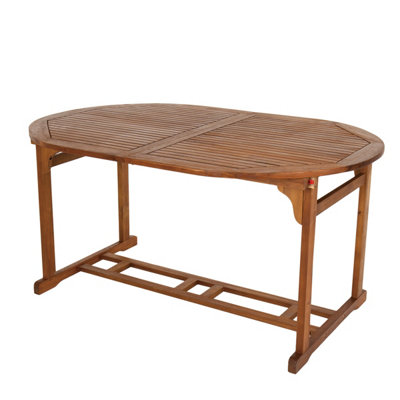 Charles Bentley FSC Acacia Hardwood Oval Extendable Table - 7