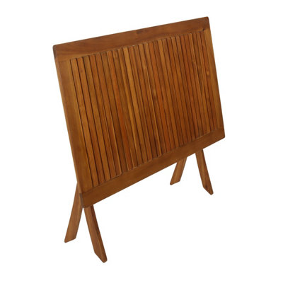 Charles Bentley FSC Acacia Hardwood Rectangular Folding Table - 4