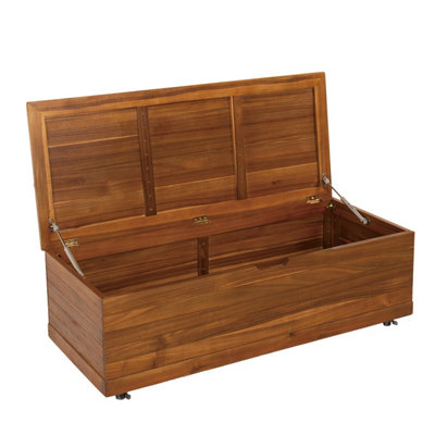 Charles Bentley FSC Acacia Outdoor Garden Storage Box H36xW46xL110cm - 4