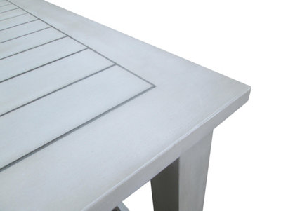 Charles Bentley FSC Acacia White Washed Wooden Bench Dining Set - 4-6 Seater Set - 6