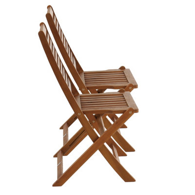 Charles Bentley FSC Acacia Wood Pair of Outdoor Foldable Chairs - 6