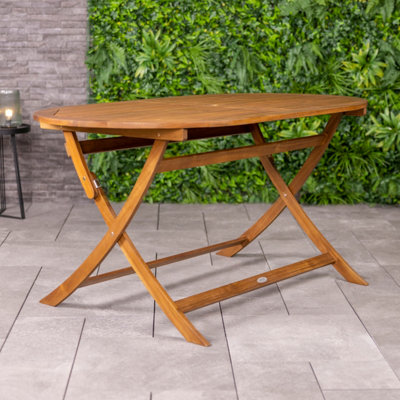 Charles Bentley FSC Acacia Wooden Furniture Patio Oval Table & 6 Chairs (7 Pc) - 7