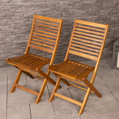 Charles Bentley FSC Acacia Wooden Furniture Patio Oval Table & 6 Chairs (7 Pc) - 8