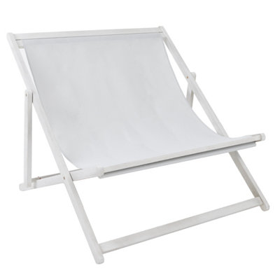 Charles Bentley FSC Certified Eucalyptus White Washed Double Deck Chair Grey