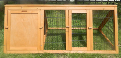 Charles Bentley FSC Frame Wooden Outdoor Portable Pet Hutch Guinea Ferret Run - 4