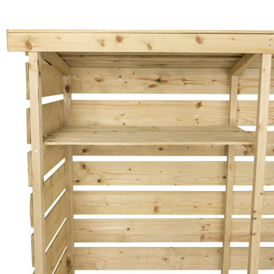 Charles Bentley FSC Nordic Spruce Wood Double Log Store Firewood Storage Heavy - 5