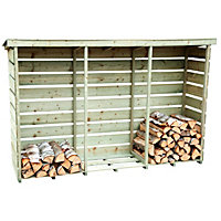 Charles Bentley FSC Nordic Spruce Wooden 3 Log Store Firewood Storage Heavy Duty