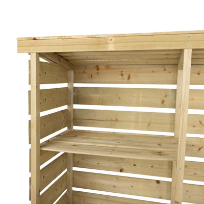 Charles Bentley FSC Nordic Spruce Wooden 3 Log Store Firewood Storage ...