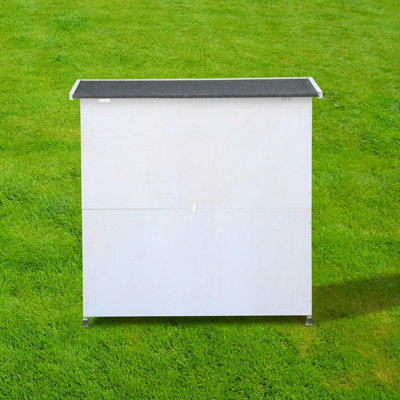 Charles Bentley FSC Two Storey Outdoor Pet Hutch with Tray Grey - 4