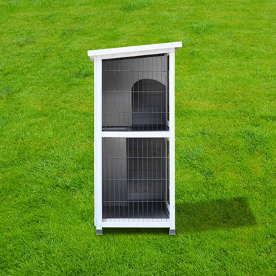 Charles Bentley FSC Two Storey Outdoor Pet Hutch with Tray Grey - 5