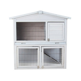 Charles Bentley FSC Two Storey Pet Hutch with Play Area Grey